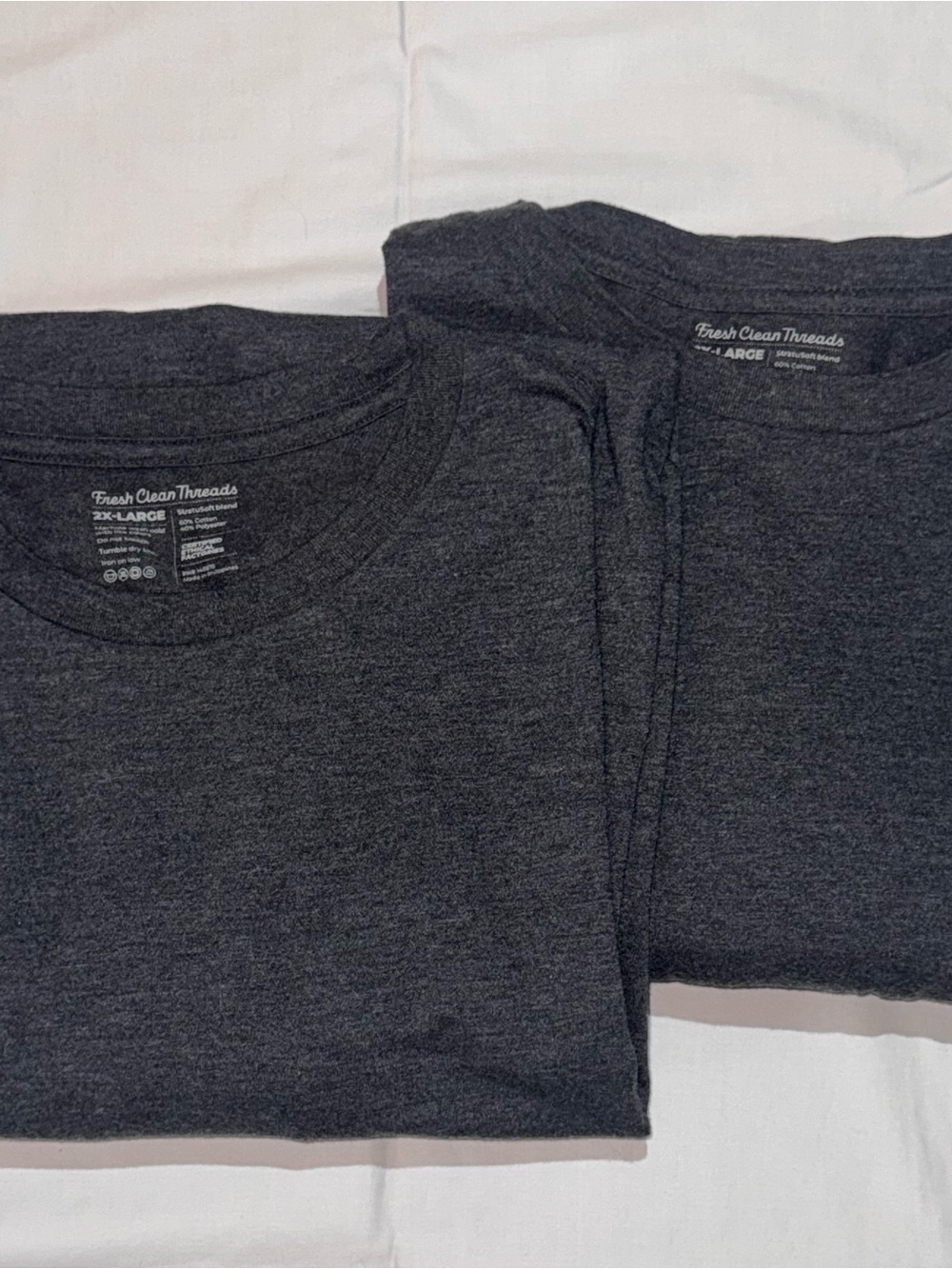 Fresh Clean Threads Men's Charcoal Heather Crew Neck Tee